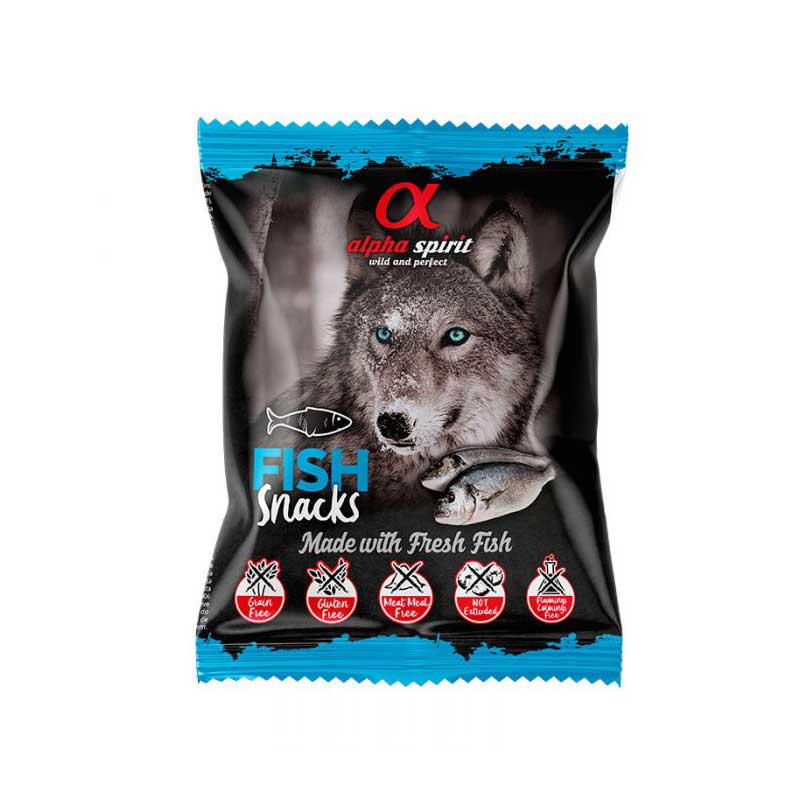 Alpha spirit snack semihúmedo de pescado para perros 50gr
