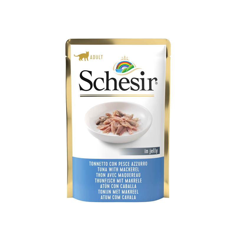 Schesir Cat Pouch Atún con Caballa en gelatina 85gr