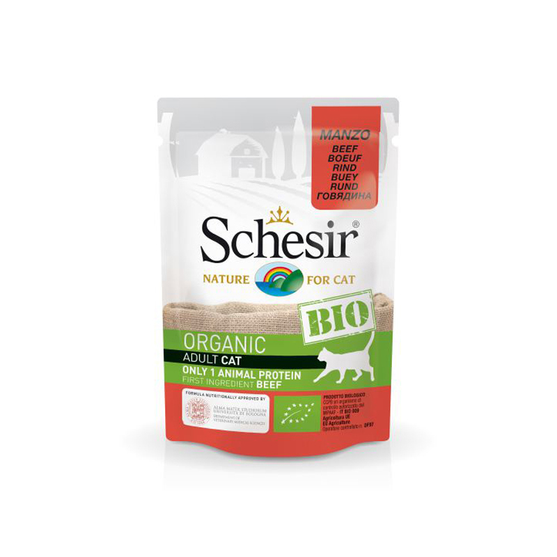 Schesir Bio Cat Pouch Vacuno en paté 85gr