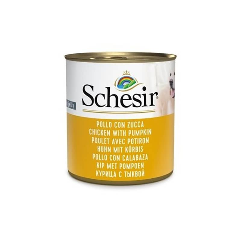 Schesir latas de comida húmeda para perros de Pollo con Calabaza 285gr