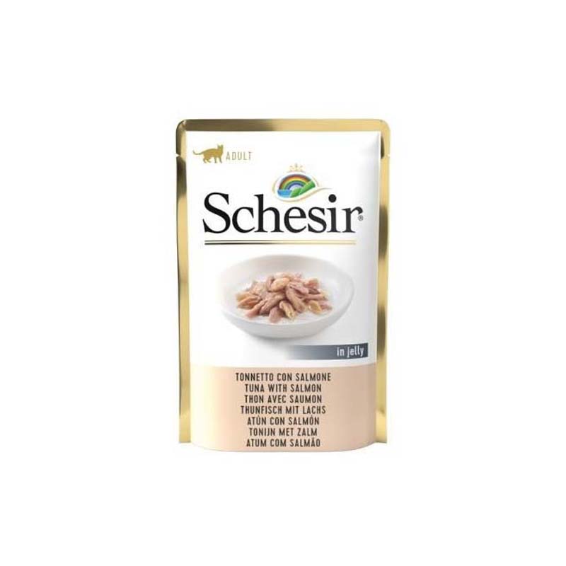 Schesir Cat Pouch Atún con Salmón en gelatina 85g