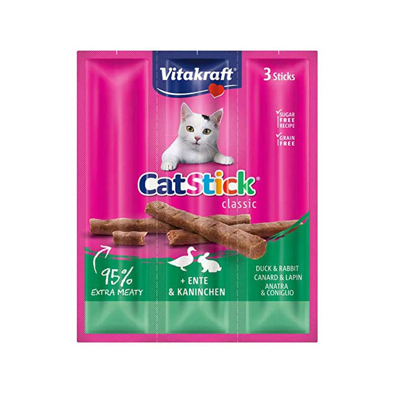 Barritas tiernas para gato Vitakraft cat stick Pato-conejo 3uds.
