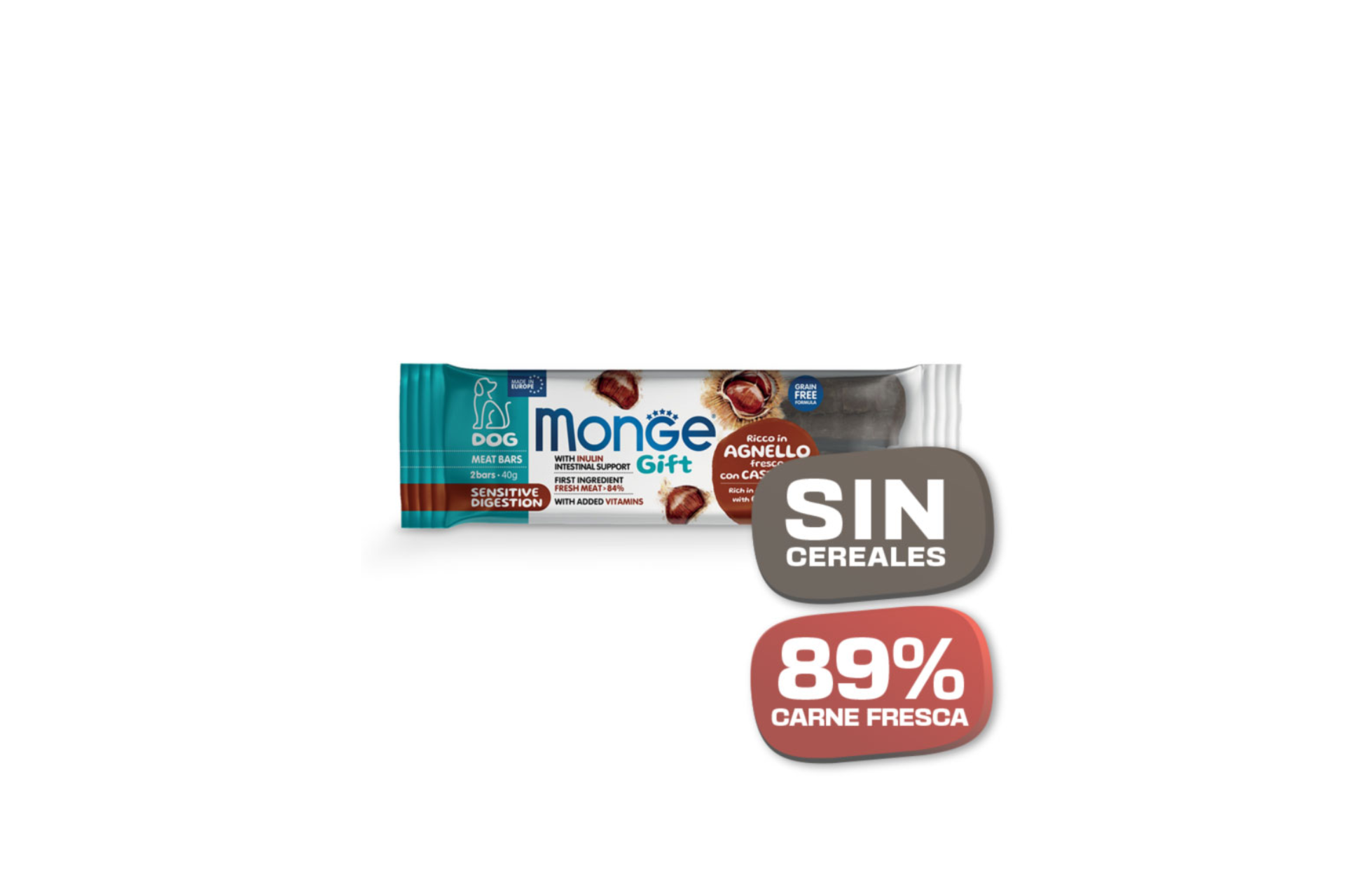 Monge Gift Meat Bars Sensitive Digestion Cordero y Castañas 40gr