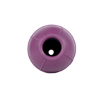 Juguete Conic lila para perros, vista desde abajo mostrando su diseño con orificio central.