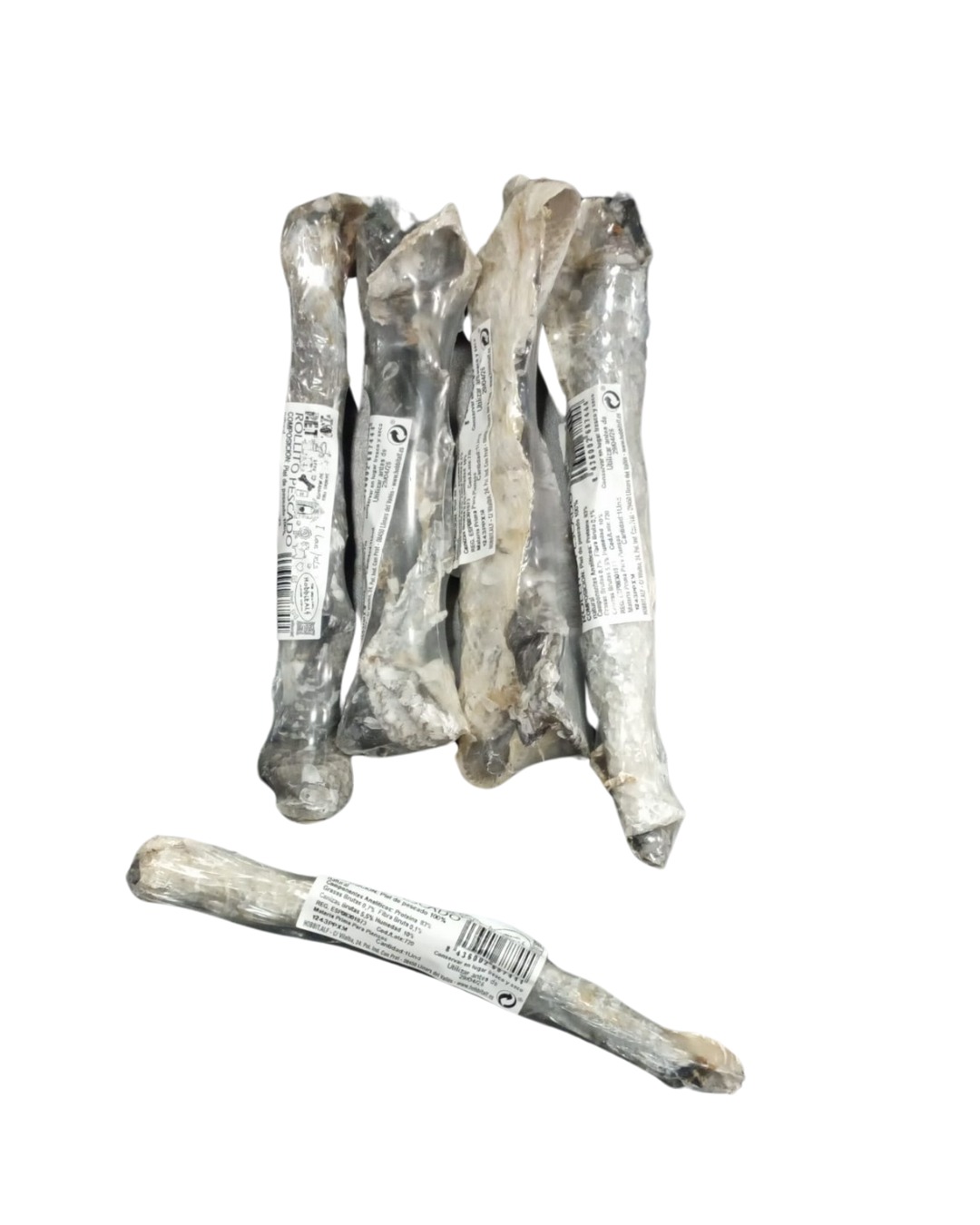 Rollito de pescado Hobbit Alf para perros, 20 cm, natural y saludable.