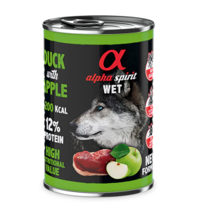 Alpha Spirit WET Dog Pato con manzana 400gr
