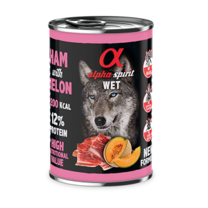 Alpha Spirit WET Dog Jamón con melón 400gr