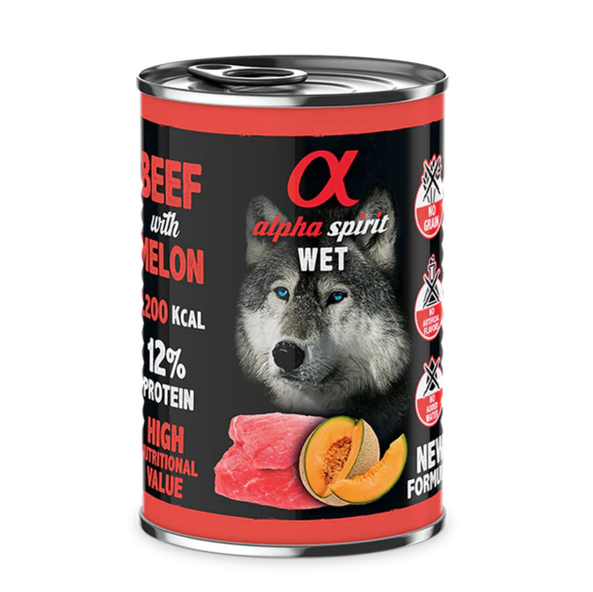 Alpha Spirit WET Dog Ternera con melón 400gr
