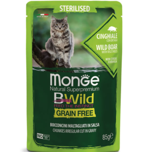 Monge BWild Cat Esterilizado Jabalí con verduras 85gr
